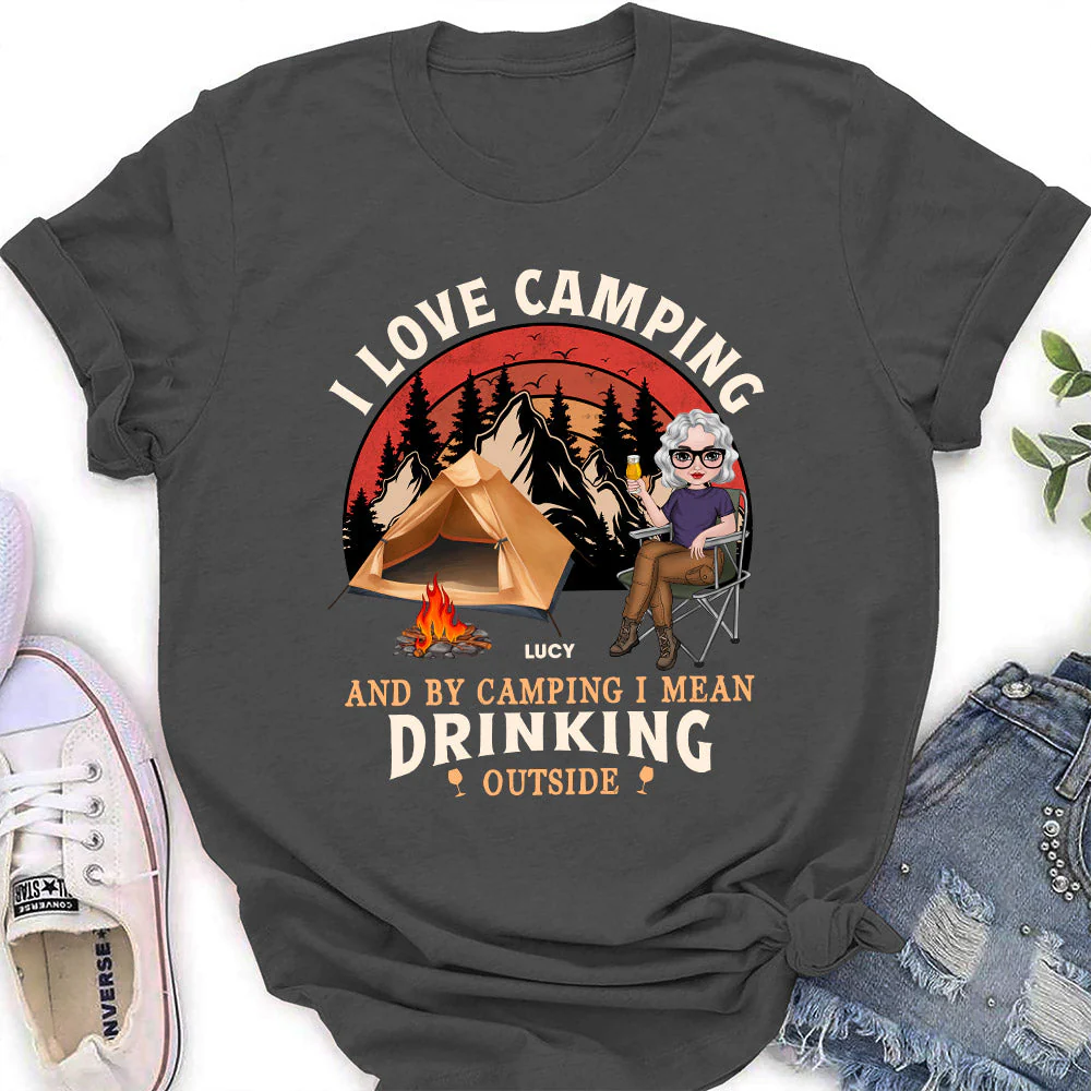Drinking Outside - Personalized Custom Women's T-shirt - Image 2