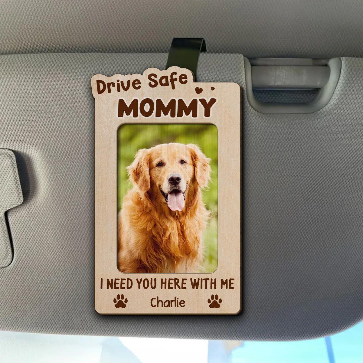 Drive Safe Dog Mom Dad - Personalized Custom Car Visor Clip - Image 6
