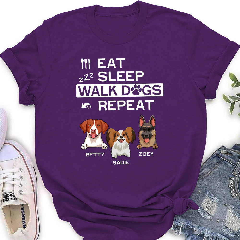 Eat Sleep Walk - Personalized Custom Women's T-shirt - Image 3