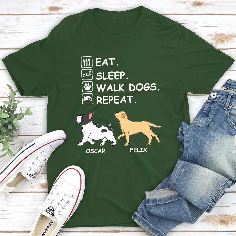 Eat Sleep Walk Repeat - Personalized Custom Unisex T-shirt - Image 3