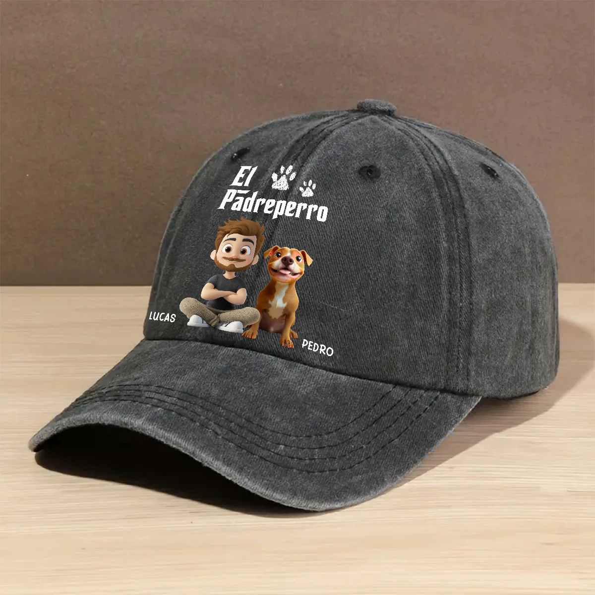 El Padreperro - Gorra de Mezclilla Vintage Lavada Personalizada - Image 2