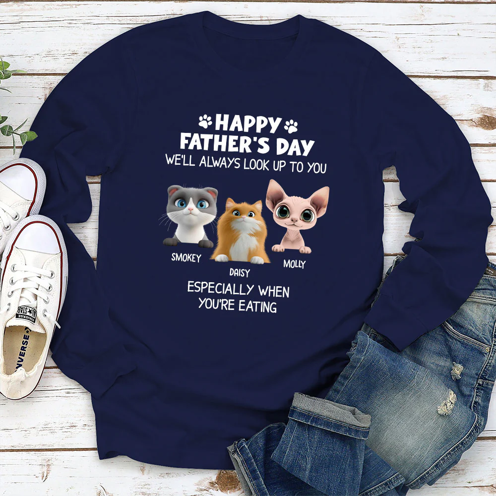 Especially When You Are Eating Ver Cat - Personalized Custom Long Sleeve T-shirt - Image 3