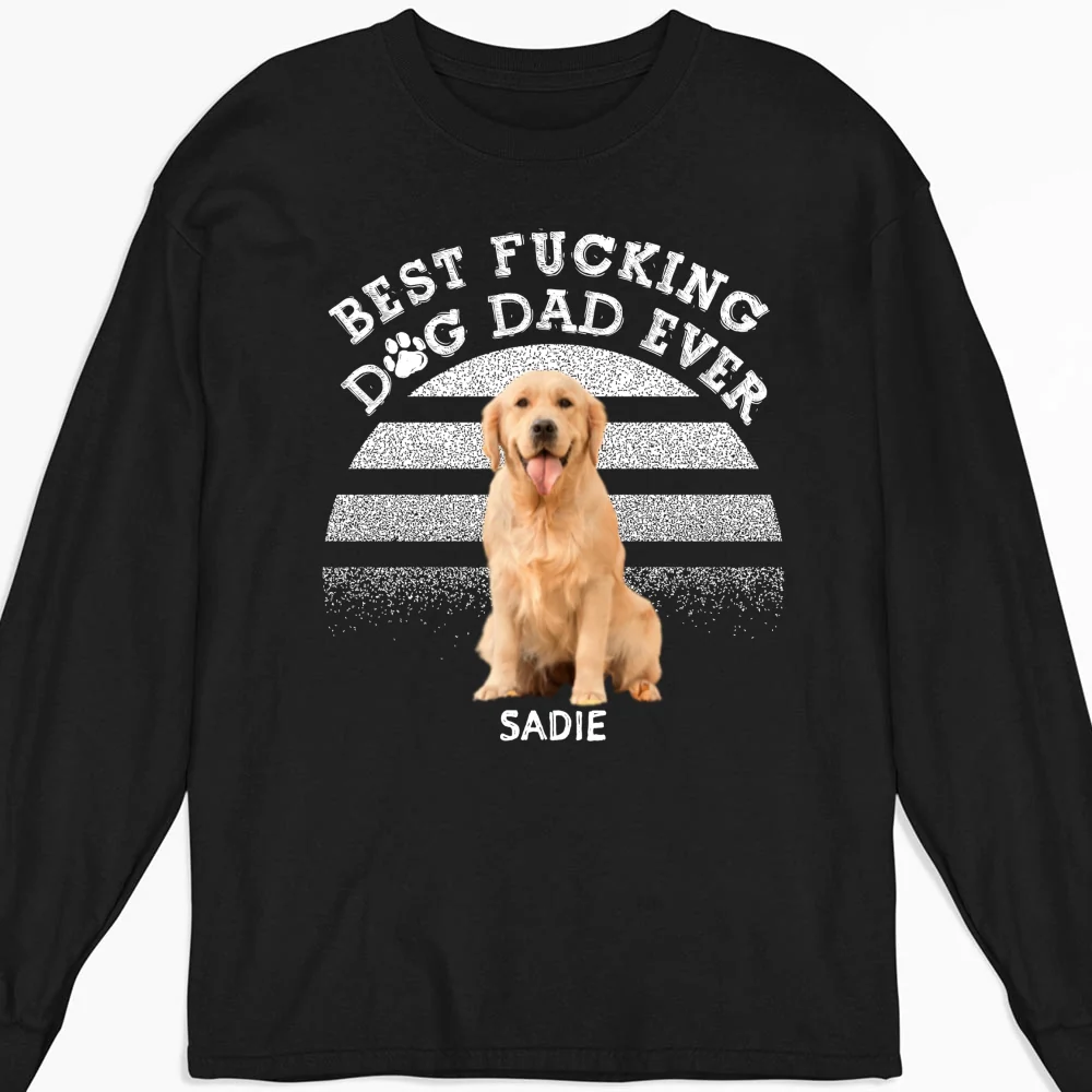 Ever Best Dad Photo - Personalized Custom Long Sleeve T-shirt - Image 4
