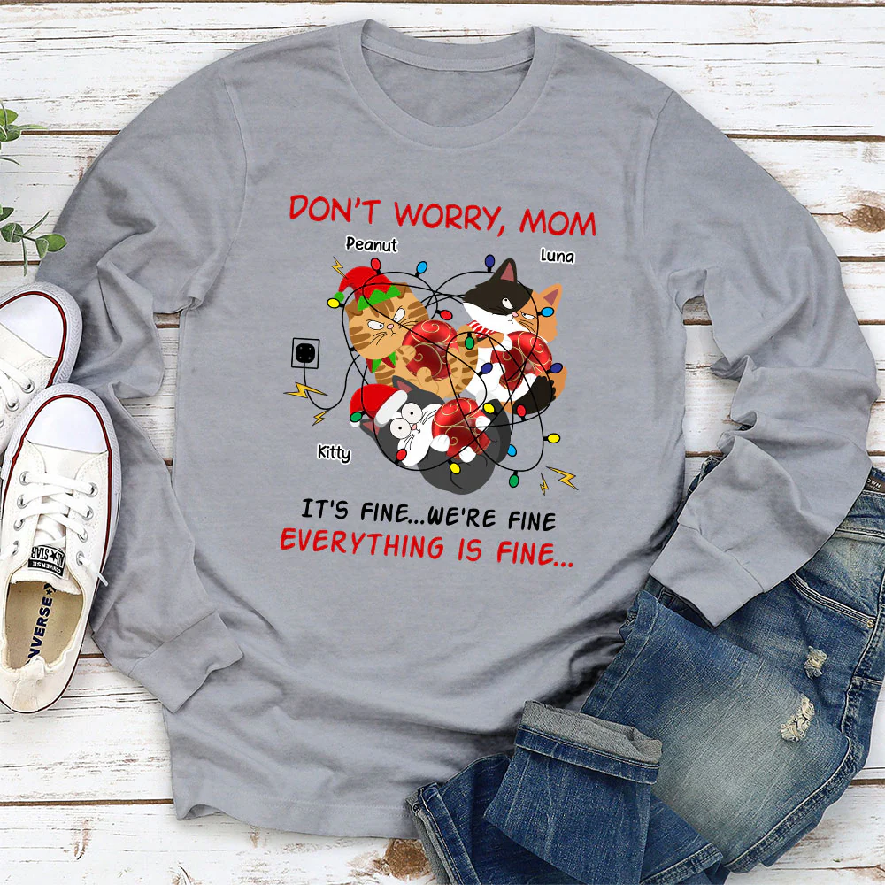 Everything Is Fine - Personalized Custom Long Sleeve T-shirt - Image 2