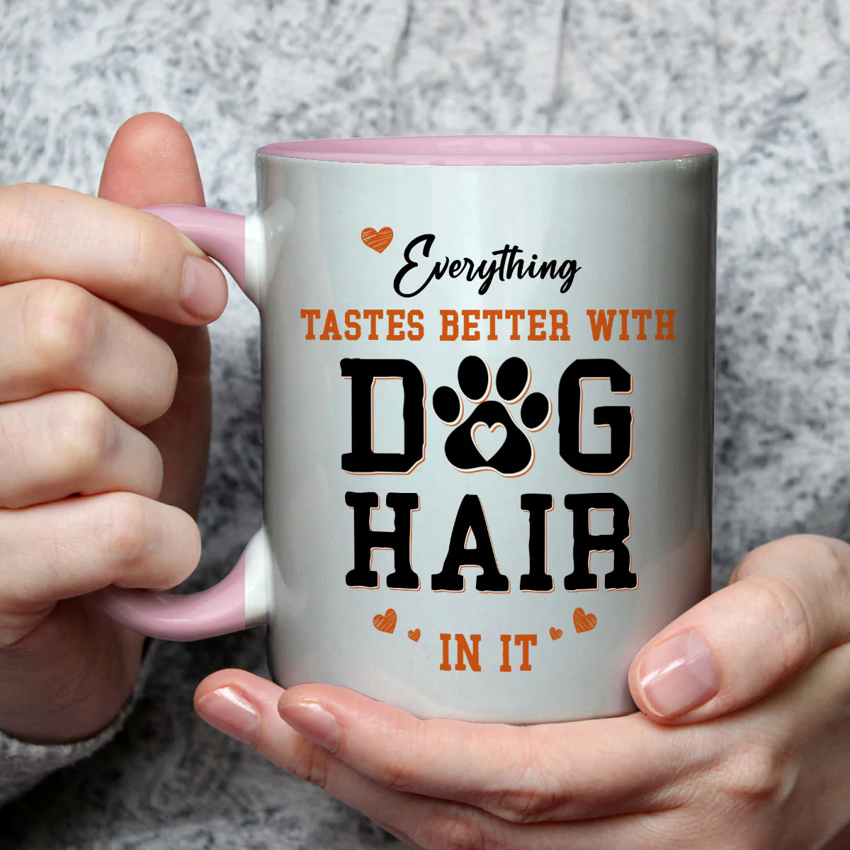 Everything Taste Better With Dog Hair - Personalized Custom Accent Mug - Image 3