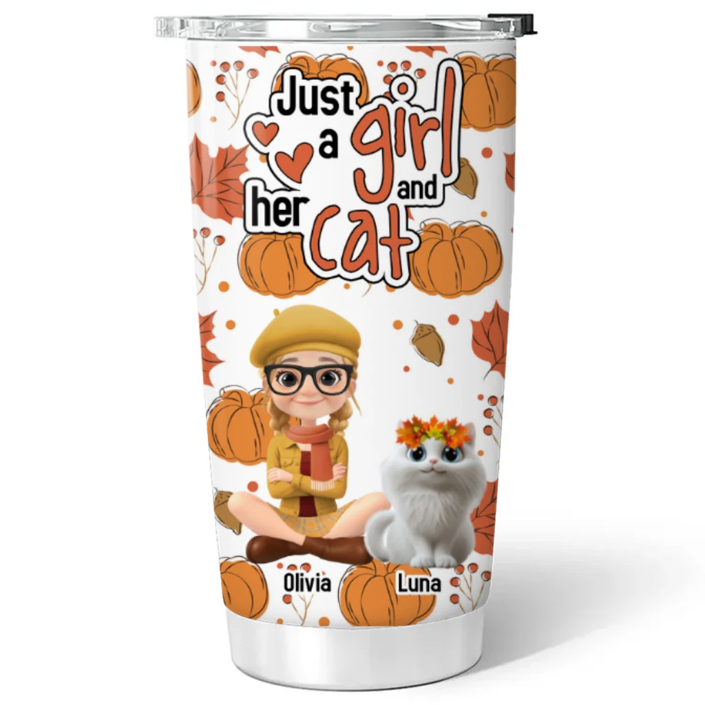 Falling For Cats - Personalized Custom Tumbler - Image 6