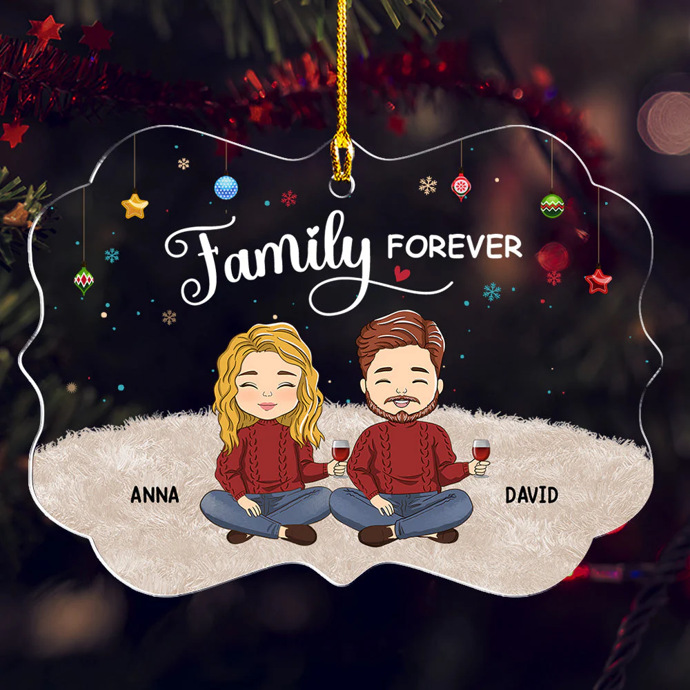 Family Forever - Personalized Custom Acrylic Ornament - Image 2