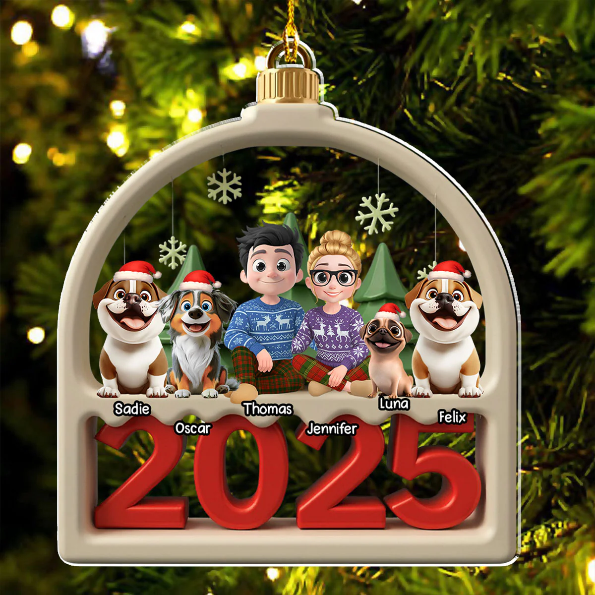 Family Furry And Paws - Personalized Custom Acrylic Ornament - Image 4