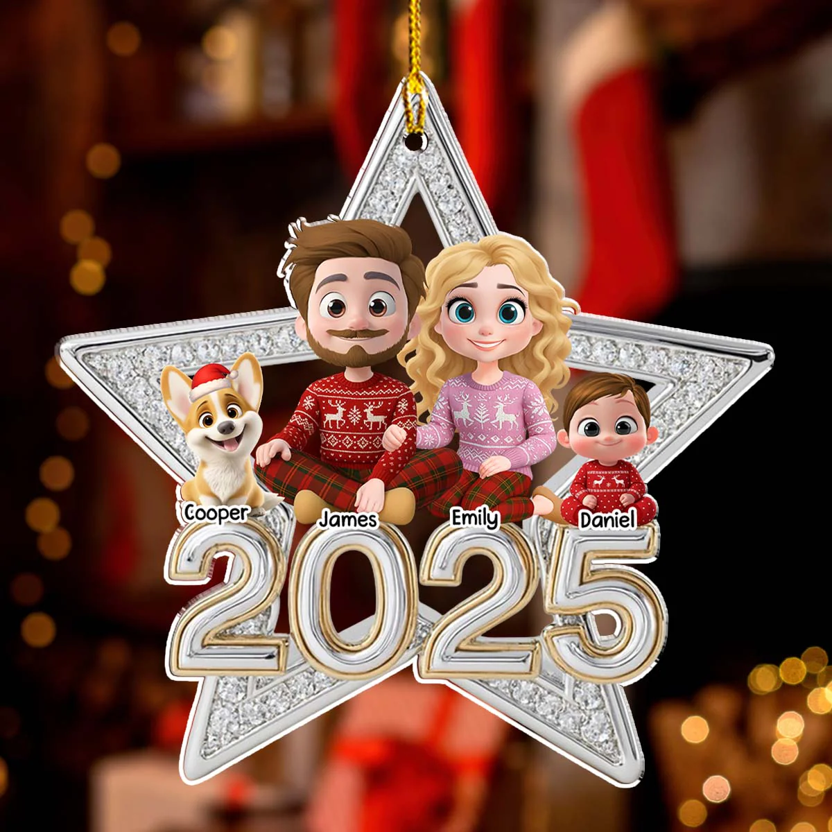 Family Makes Christmas Truly Bright - Personalized Custom 3D Effect Acrylic Ornament - Image 3