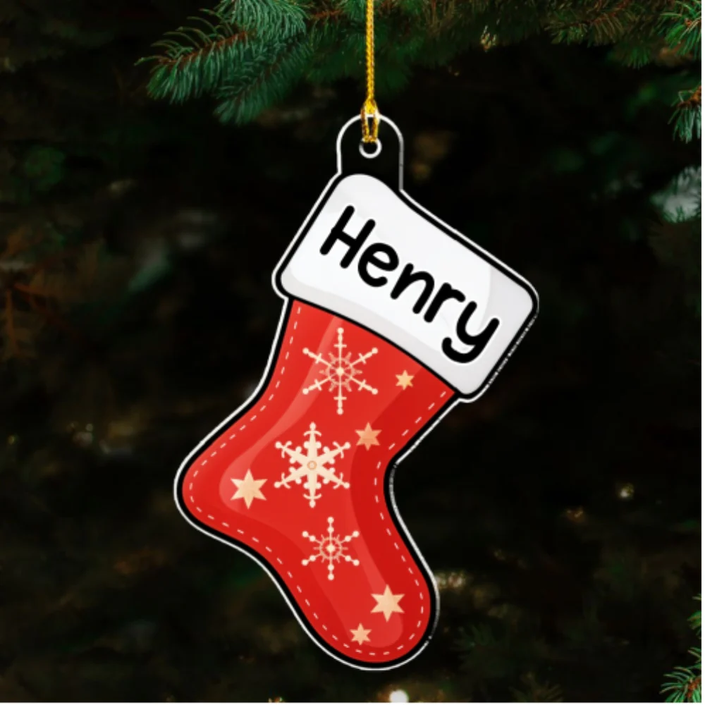 Family Member Stocking - Personalized Custom Acrylic Ornament - Image 6