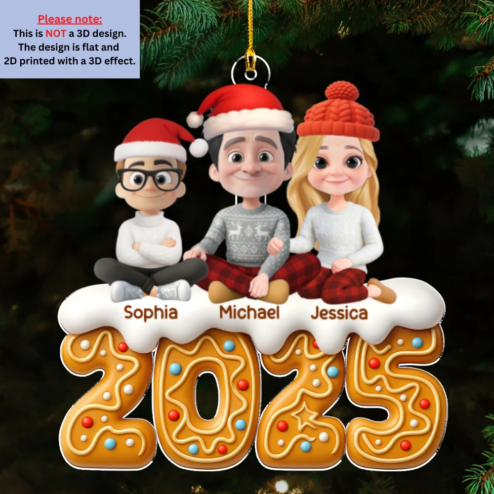 Family Of The Year Cat Version - Personalized Custom Acrylic Ornament - Image 5