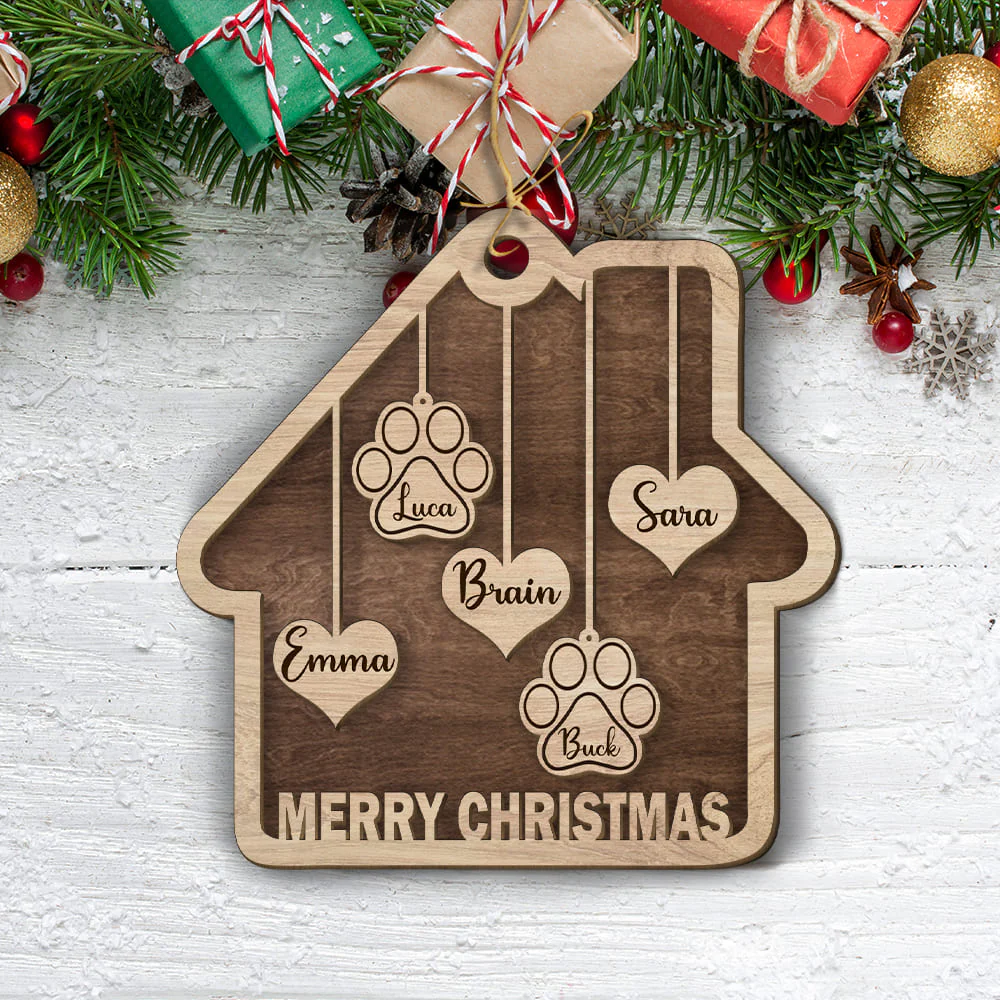 Family Ornament Gifts - Personalized Custom 2-layered Wood Ornament - Image 3
