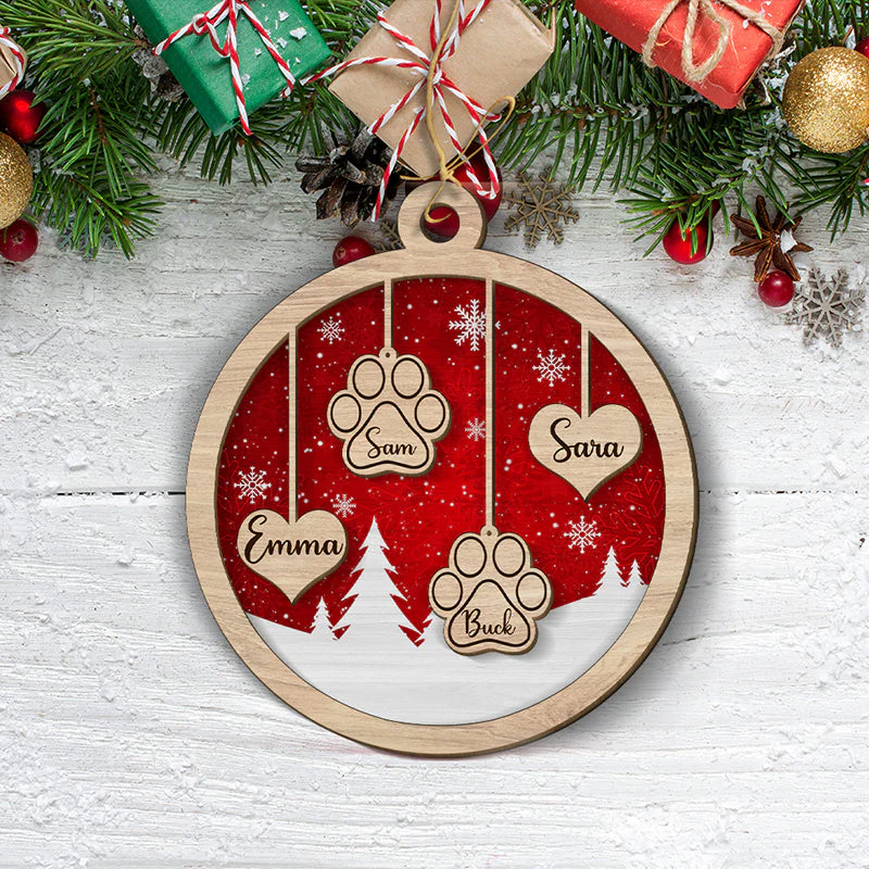 Family Ornament - Personalized Custom 2-layered Wood Ornament - Image 2