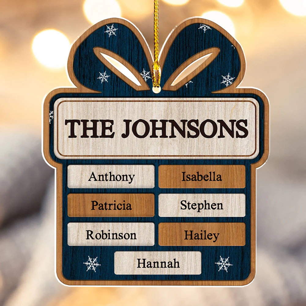 Family Present - Personalized Custom Acrylic Ornament - Image 2