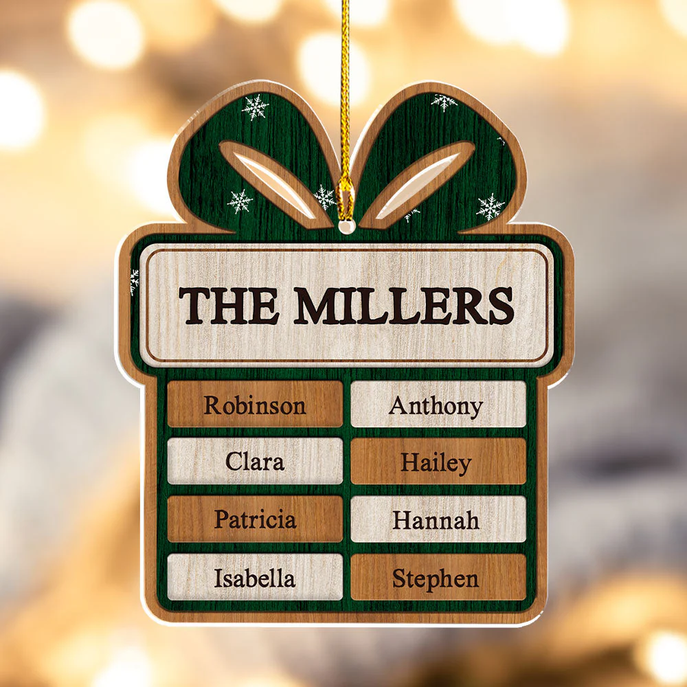Family Present - Personalized Custom Acrylic Ornament - Image 4