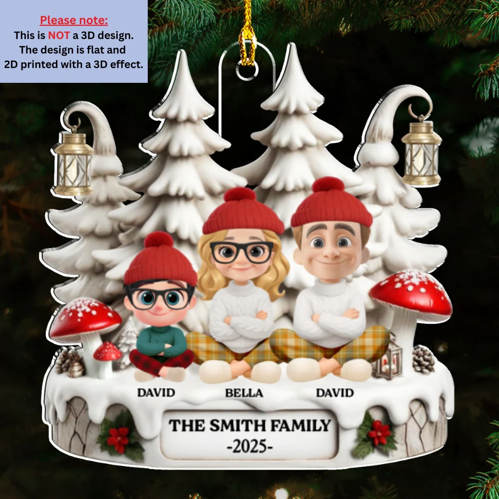 Family With One We Love - Personalized Custom Acrylic Ornament - Image 6