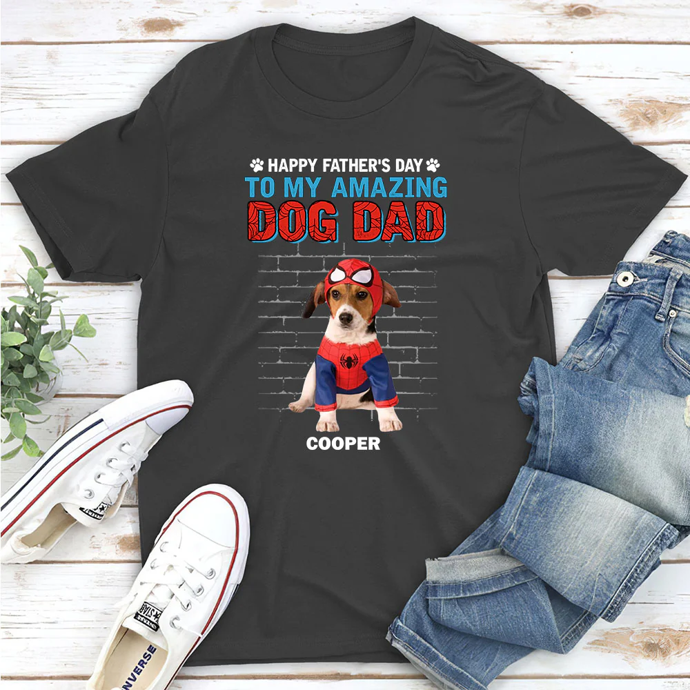 Father Day Have Funny Dog Dad Photo - Personalized Custom Unisex T-Shirt - Image 5
