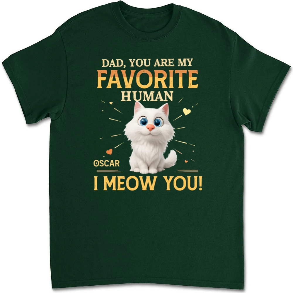 Favorite Cat Human - Personalized Custom Unisex T-Shirt - Image 7
