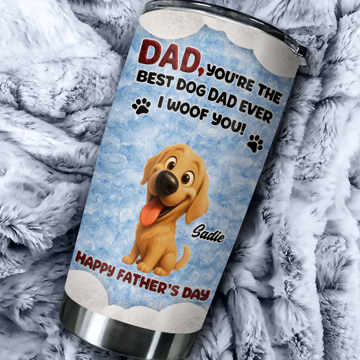 Favorite Dad Of Dog - Personalized Custom 3D Effect Tumbler - Image 2