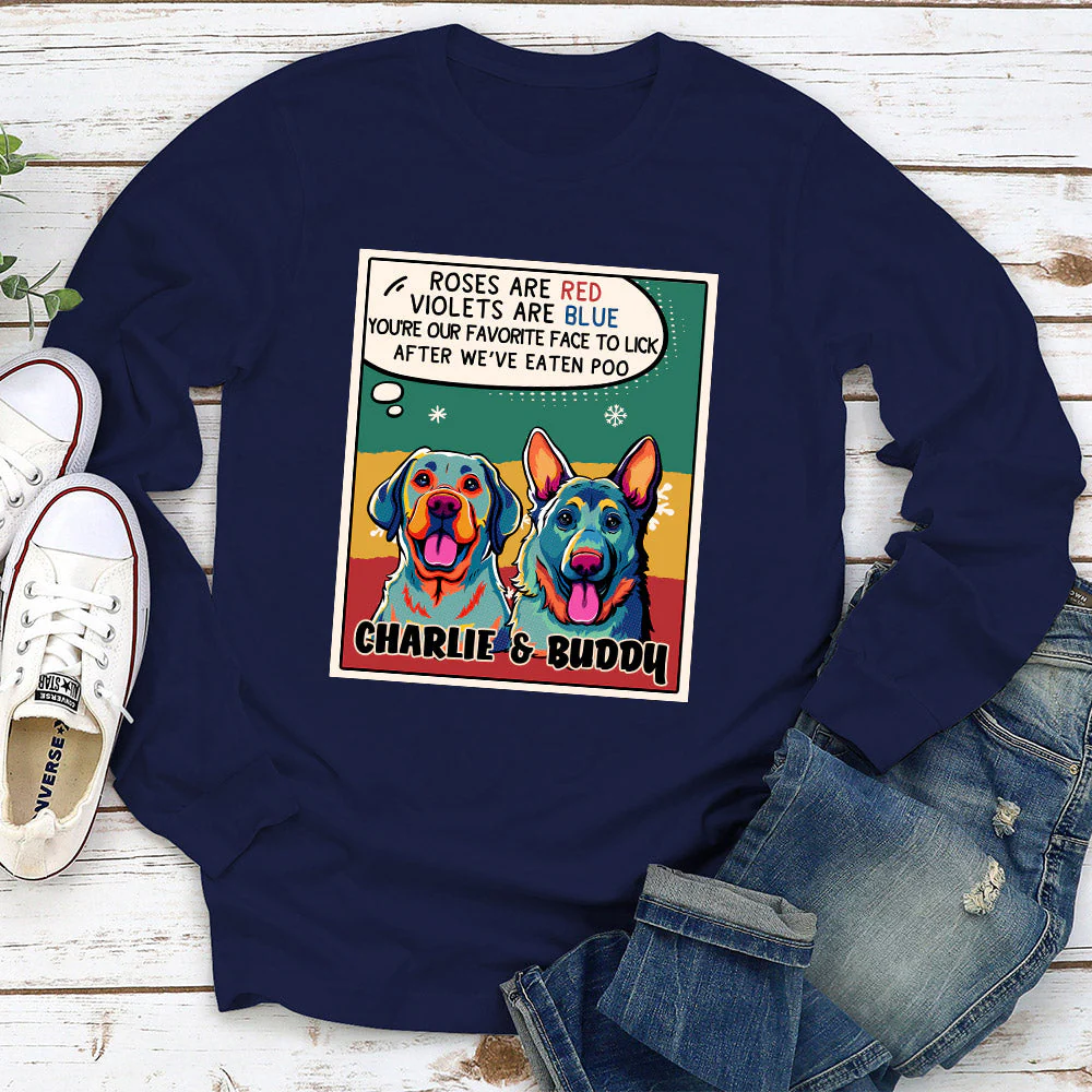 Favorite Face To Lick - Personalized Custom Long Sleeve T-shirt - Image 2