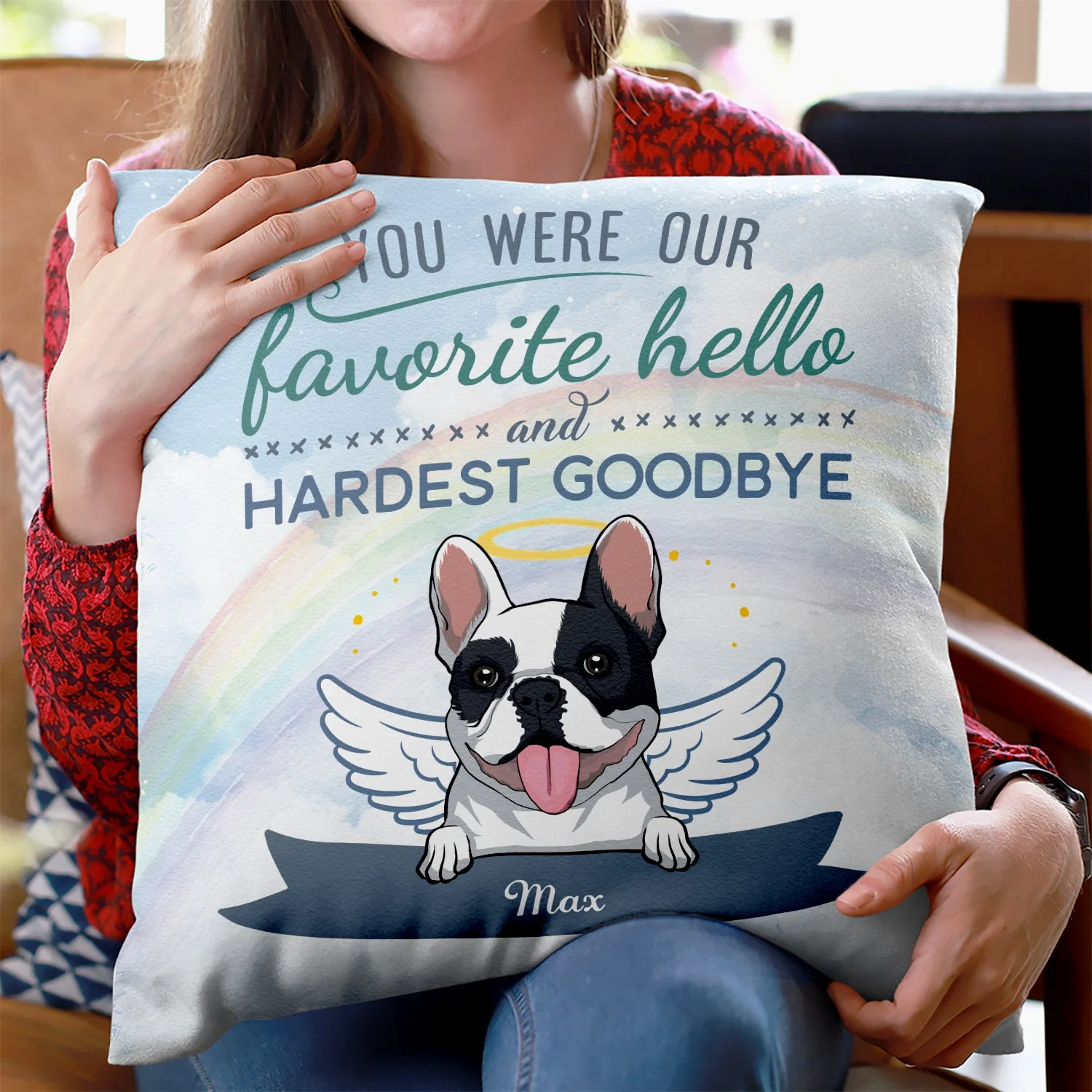 Favorite Hello - Personalized Custom Throw Pillow - Pet Memorial Gifts - Image 2