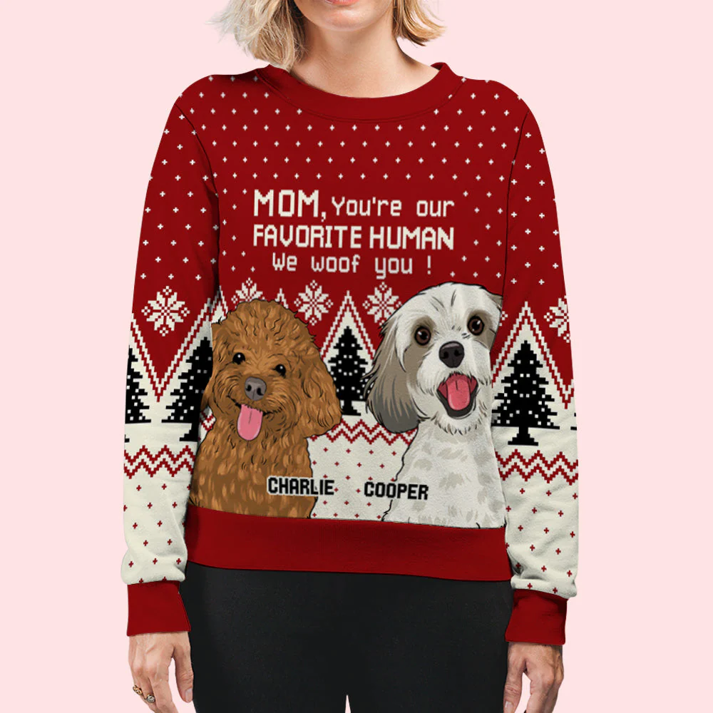 Favorite Human 2 - Personalized Custom All-Over-Print Sweatshirt - Image 3