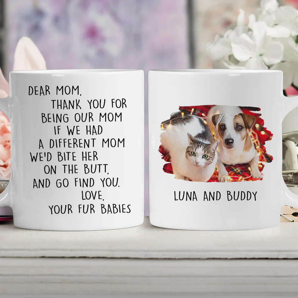 Favorite Human Cartoon Christmas Pet Photo - Personalized Custom Coffee Mug - Image 2