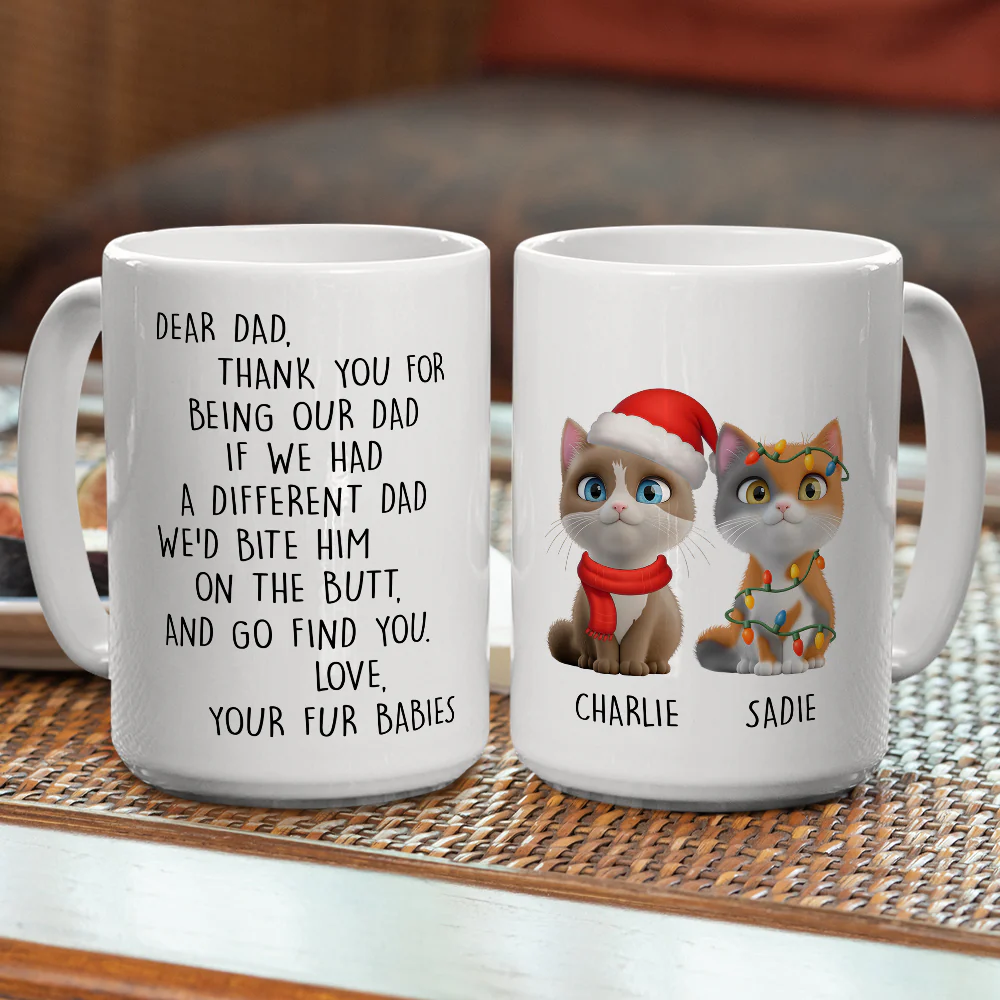 Favorite Human Cartoon Christmas Ver Cat - Personalized Custom Coffee Mug - Image 4