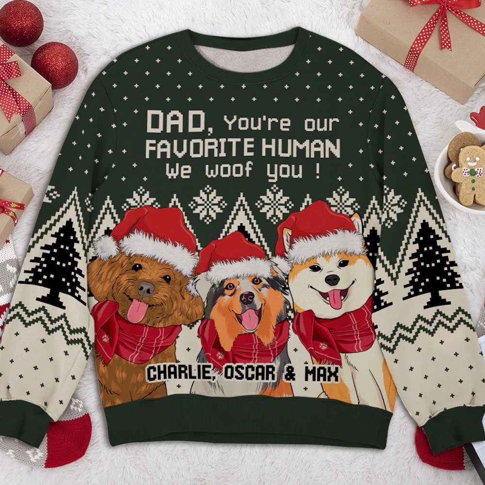 Favorite Human - Personalized Custom All-Over-Print Sweatshirt - Image 2