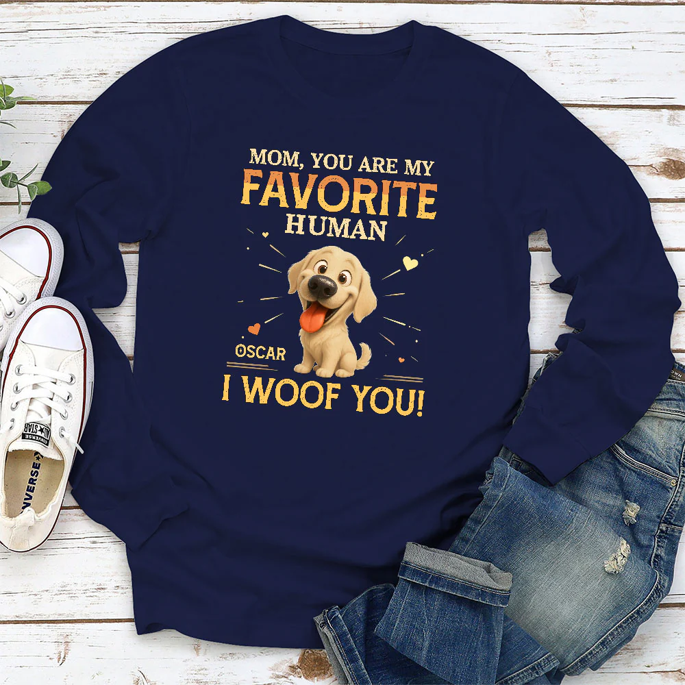 Favorite Human - Personalized Custom Long Sleeve T-Shirt - Image 2