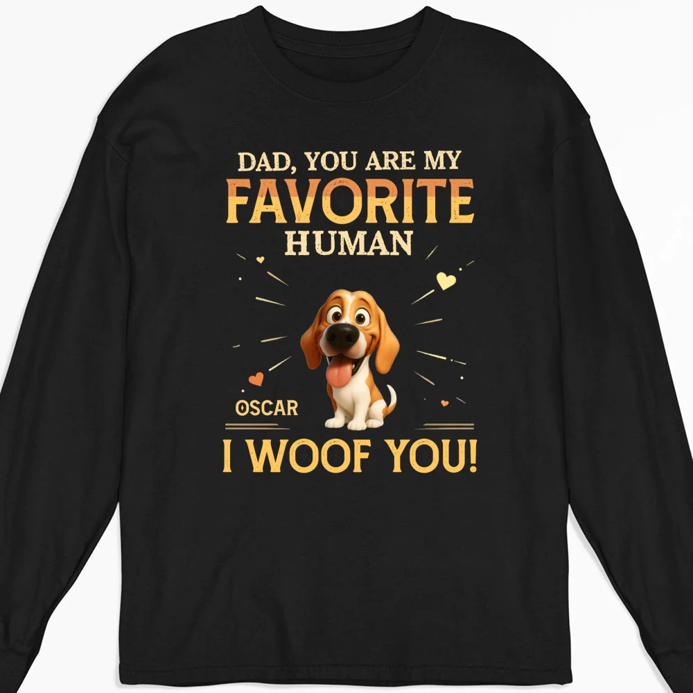 Favorite Human - Personalized Custom Long Sleeve T-Shirt - Image 5
