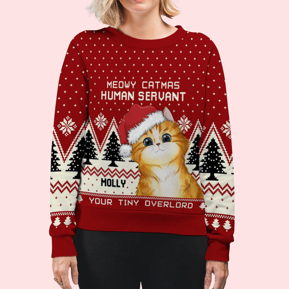 Favorite Human Servant - Personalized Custom All-Over-Print Sweatshirt - Image 4