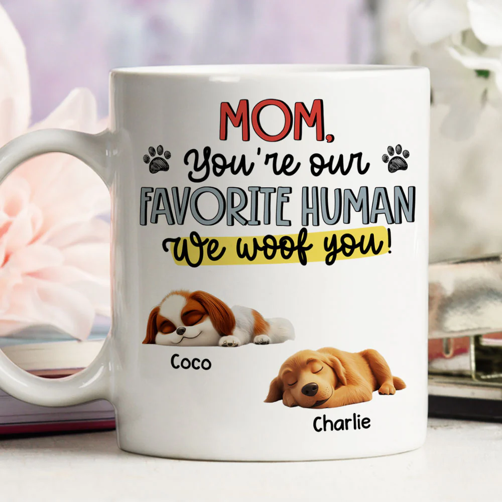 Favorite Mom Of Dogs - Personalized Custom Coffee Mug - Image 3