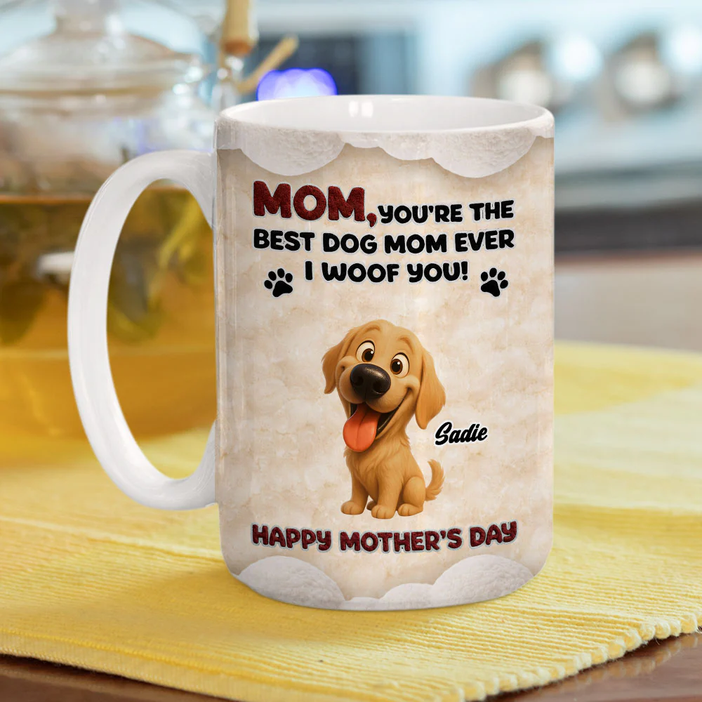 Favorite Mom Of Funny Dog - Personalized Custom 3D Effect Coffee Mug - Image 6