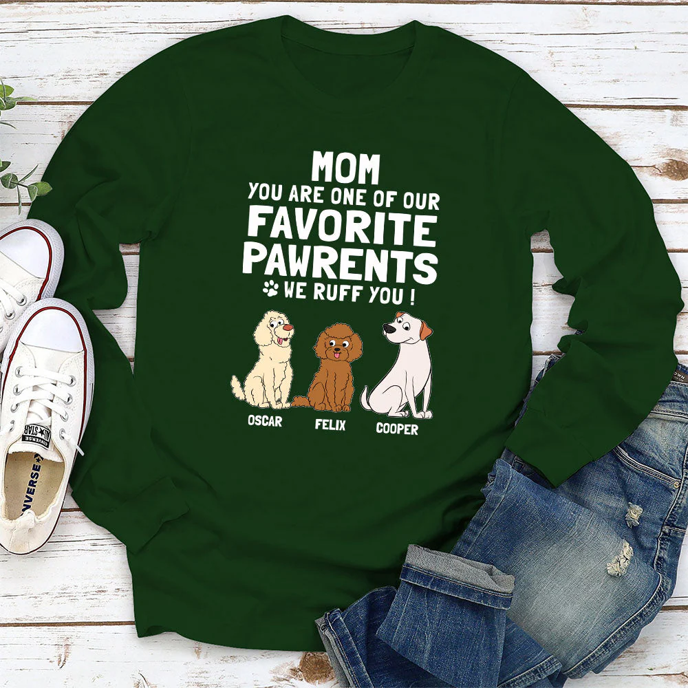 Favorite Pawrents - Personalized Custom Long Sleeve T-shirt - Image 3