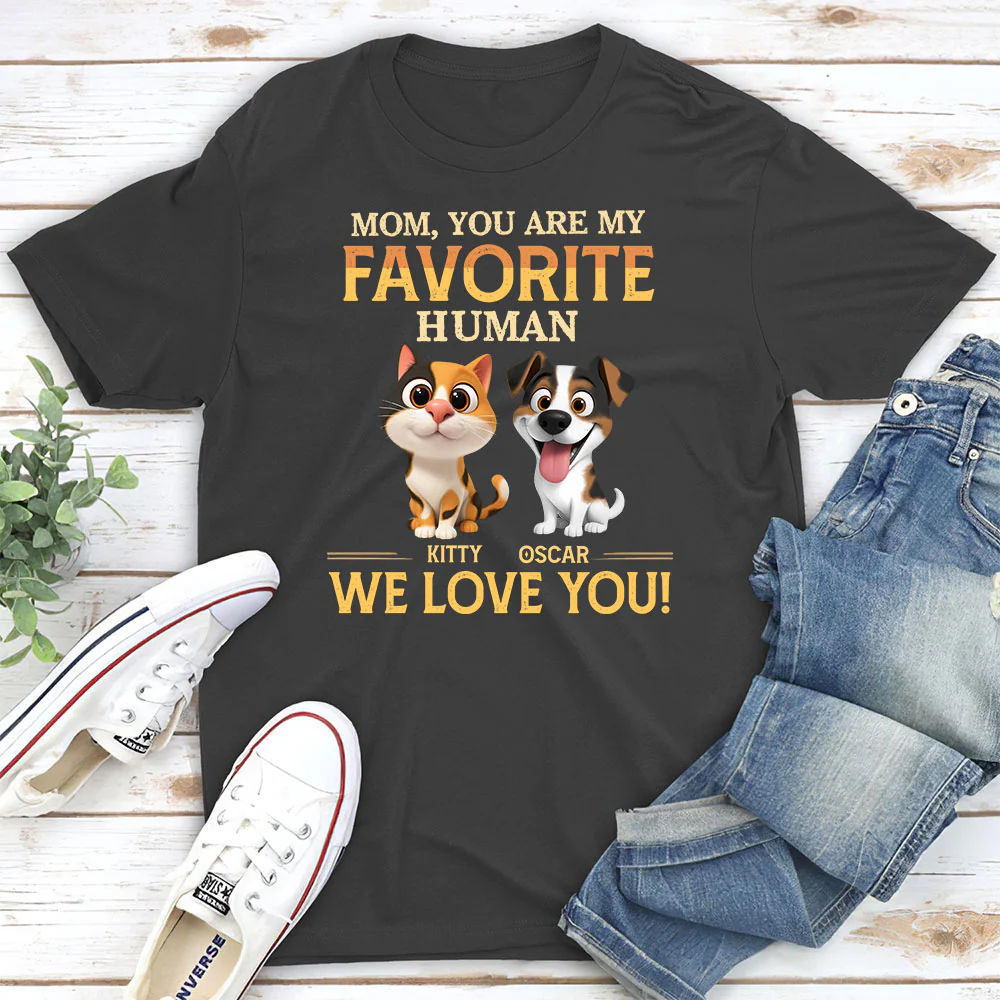 Favorite Pet Human - Personalized Custom Unisex T-Shirt - Image 5