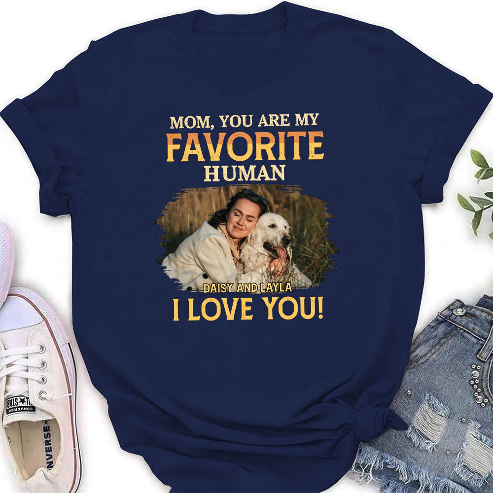 Favorite Pet Human Photo - Personalized Custom Women's T-Shirt - Image 2