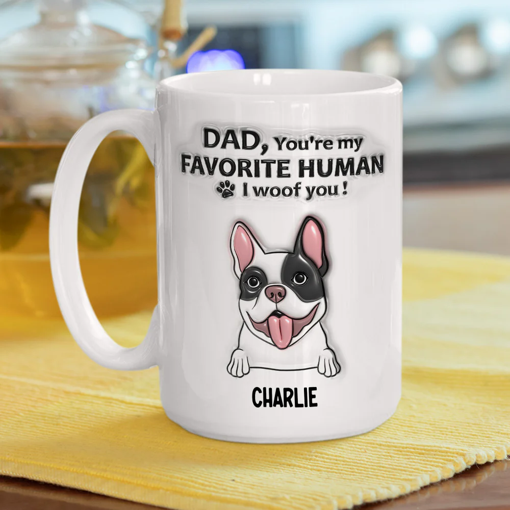 Favourite Human Dog - Personalized Custom 3D Inflated Effect Mug - Image 4