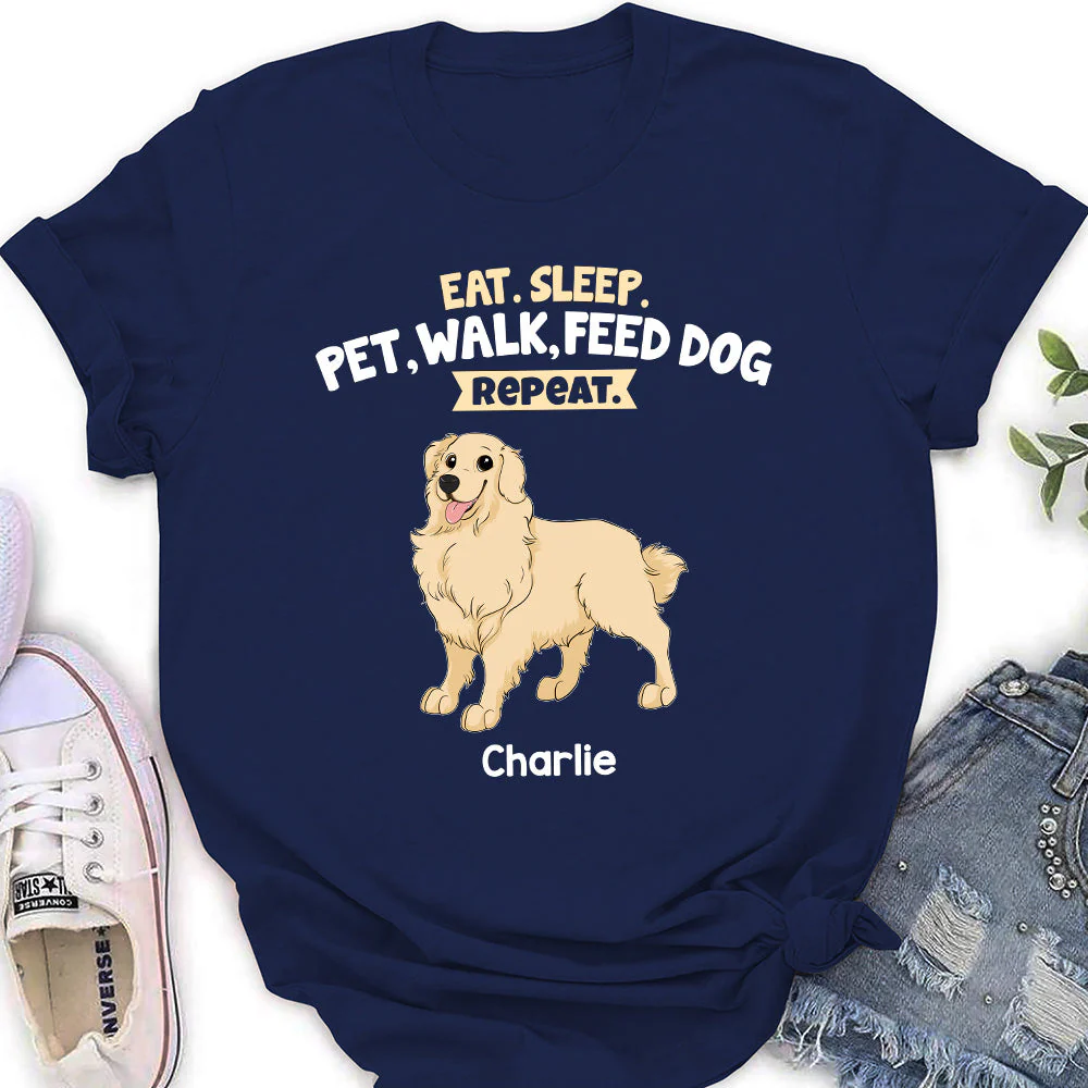 Feed Dog And Repeat - Personalized Custom Women's T-shirt - Image 2