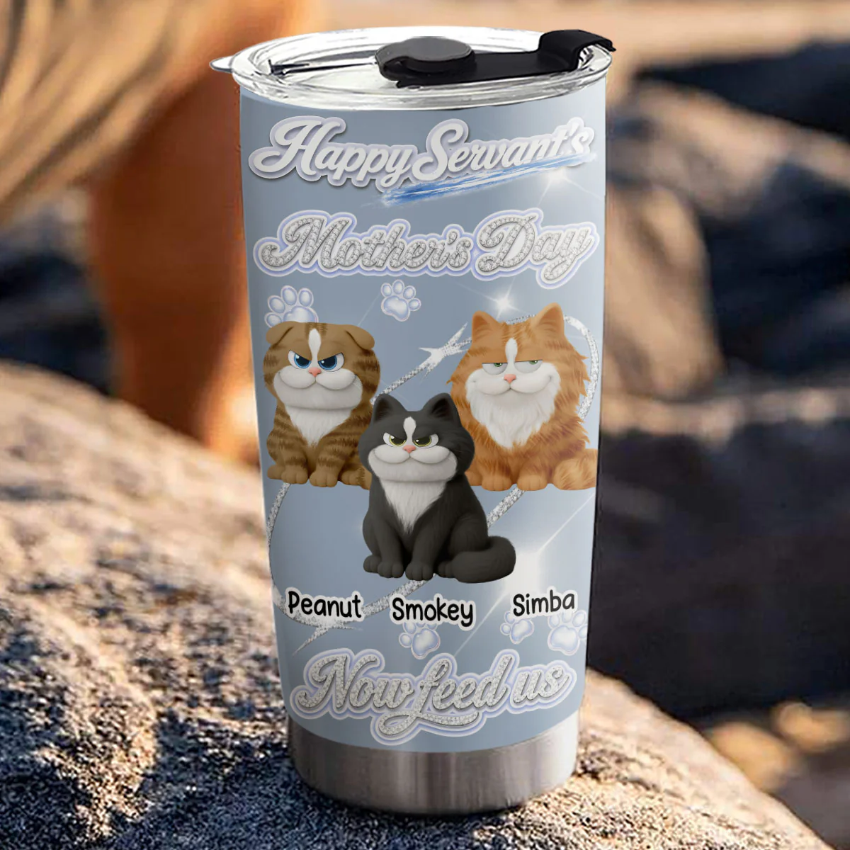 Feed Us Now - Personalized Custom 3D Effect Tumbler - Image 5