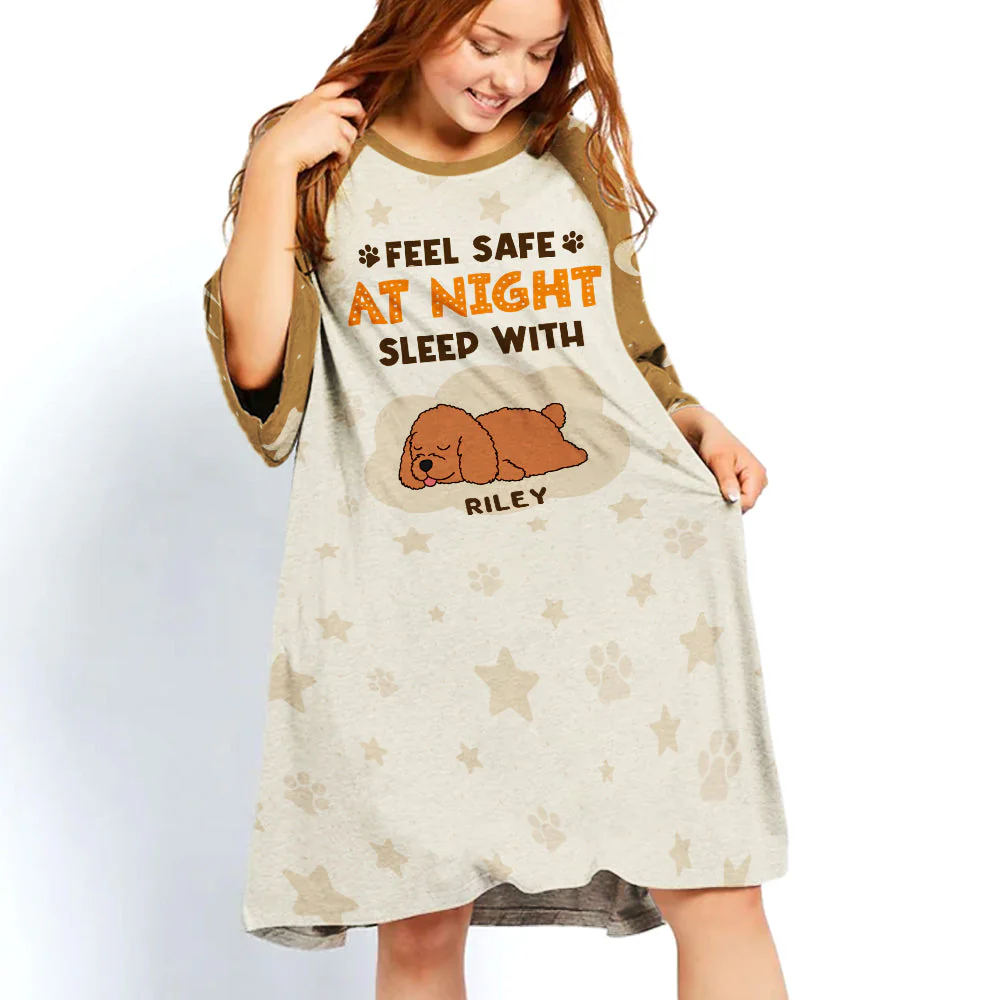 Feel Safe At Night - Personalized Custom 3/4 Sleeve Dress - Image 4