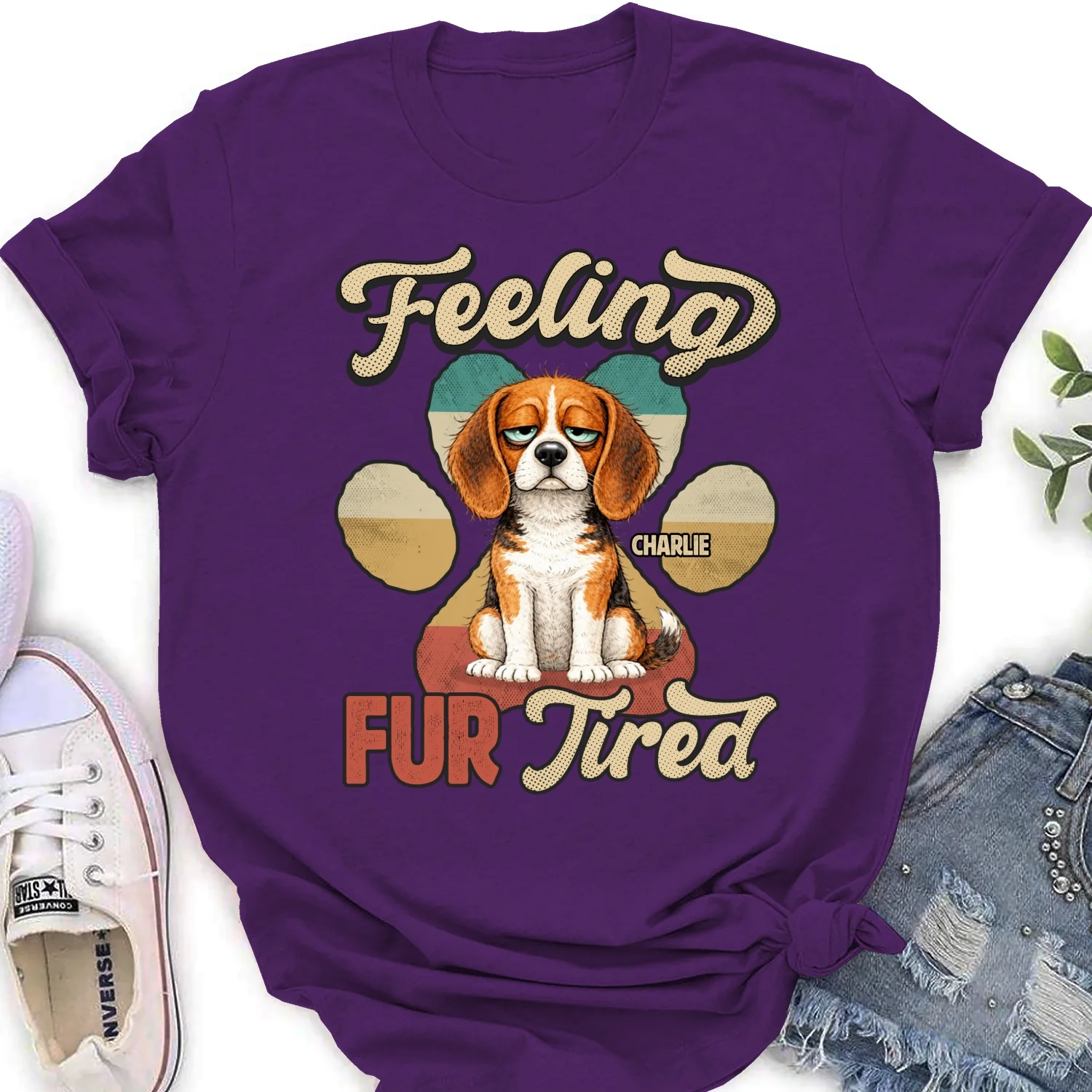 Feeling Fur Tired Tired - Personalized Custom Women's T-shirt - Image 10