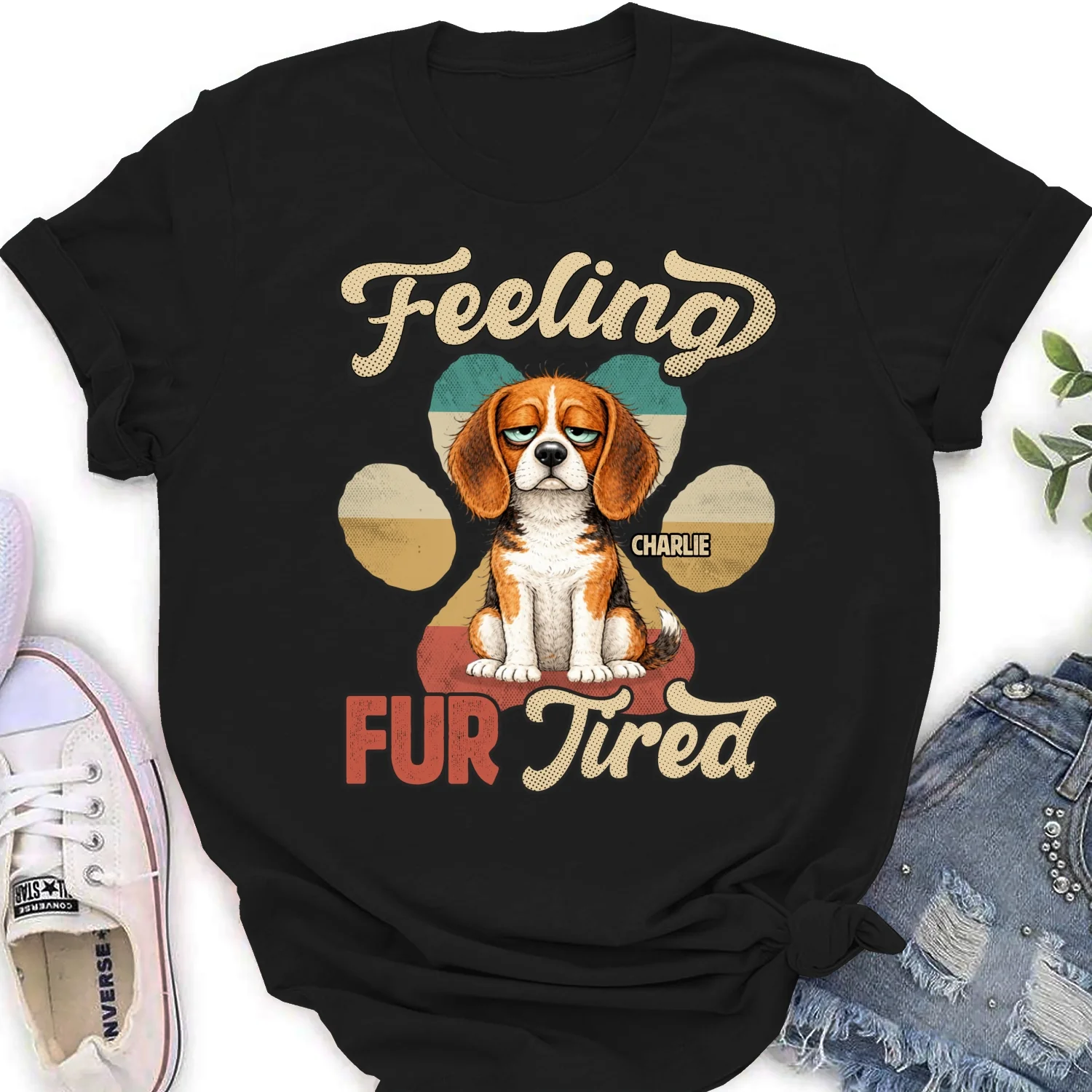 Feeling Fur Tired Tired - Personalized Custom Women's T-shirt - Image 6