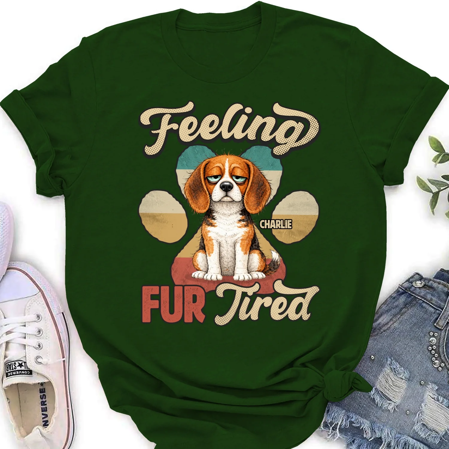 Feeling Fur Tired Tired - Personalized Custom Women's T-shirt - Image 8