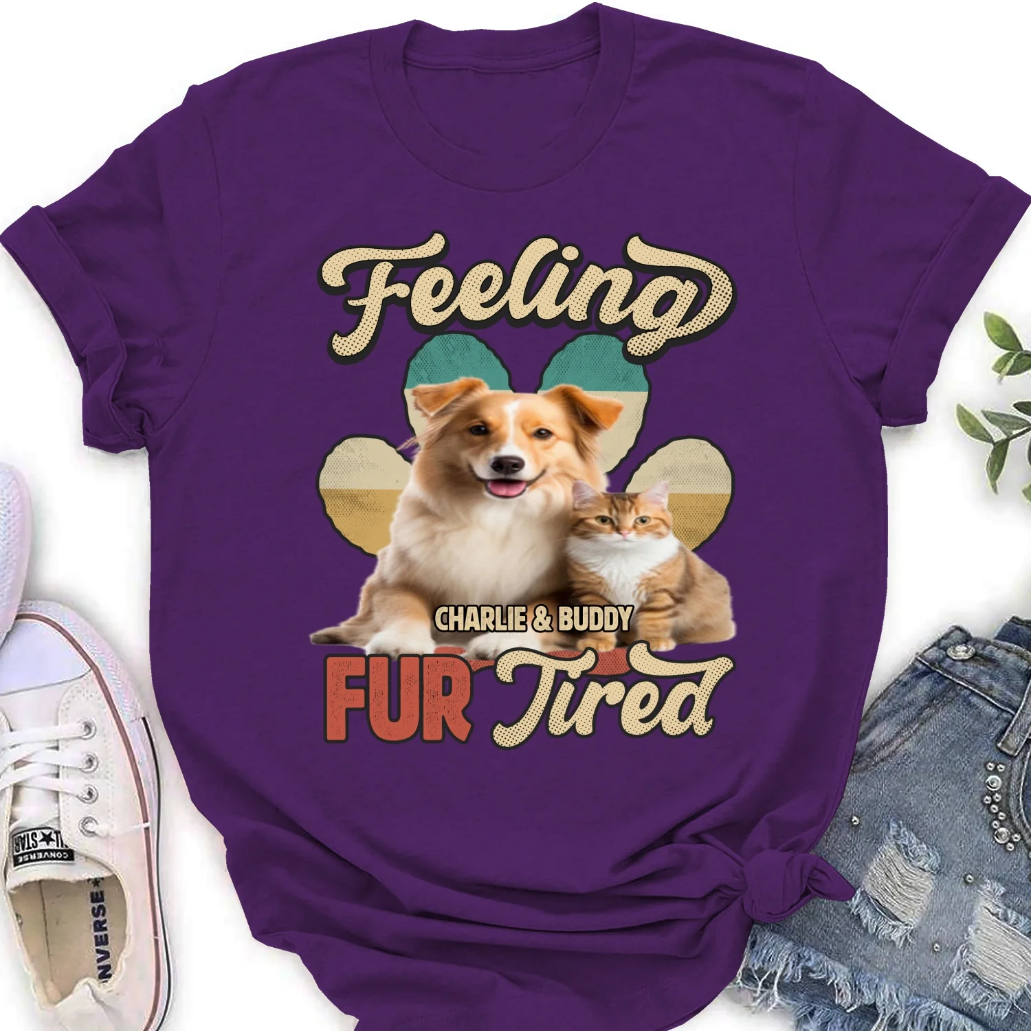 Feeling Fur Tired Tired Photo - Personalized Custom Women's T-shirt - Image 6