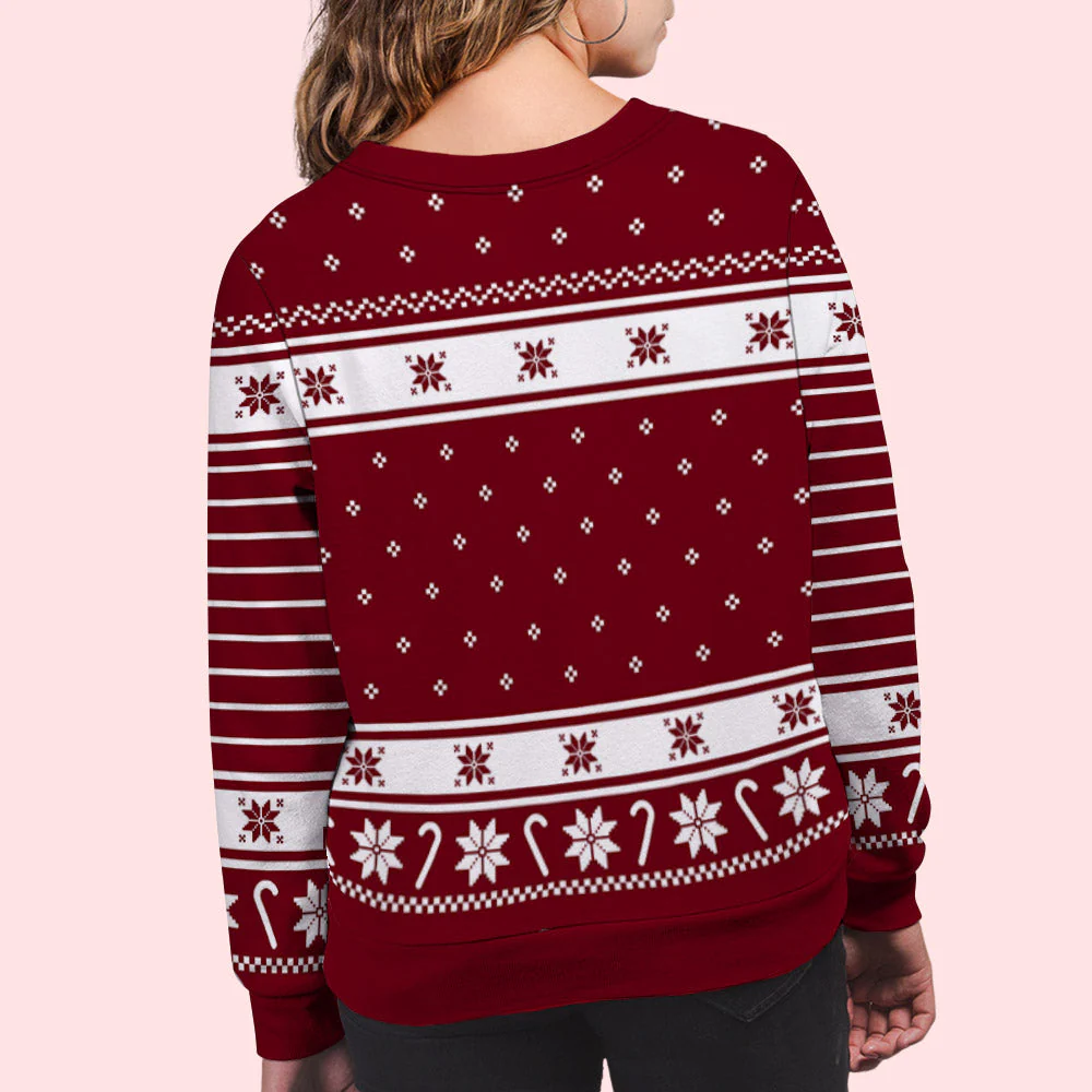 Festive Christmas Dog Cat - Personalized Custom All-Over-Print Sweatshirt - Image 7