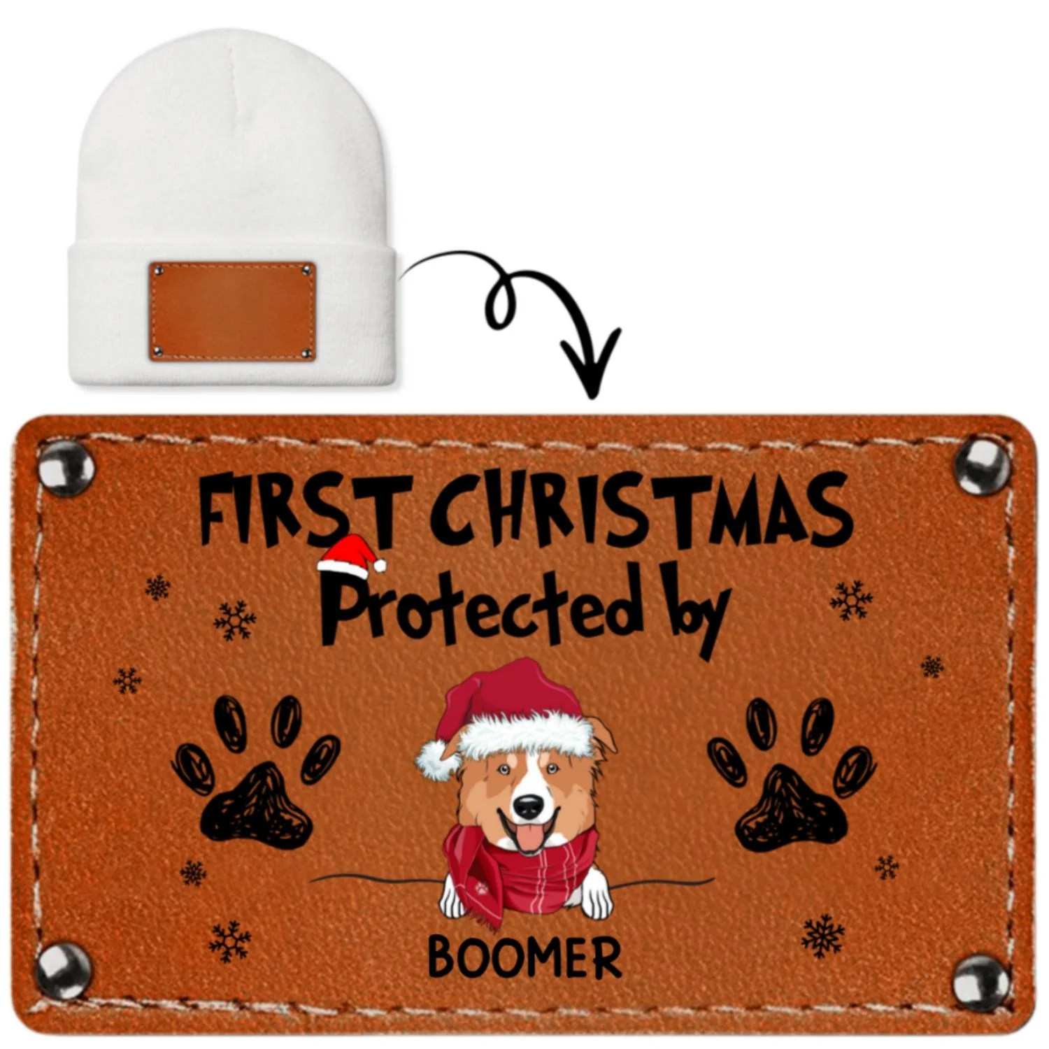 First Christmas With Baby - Personalized Custom Beanie - Image 6