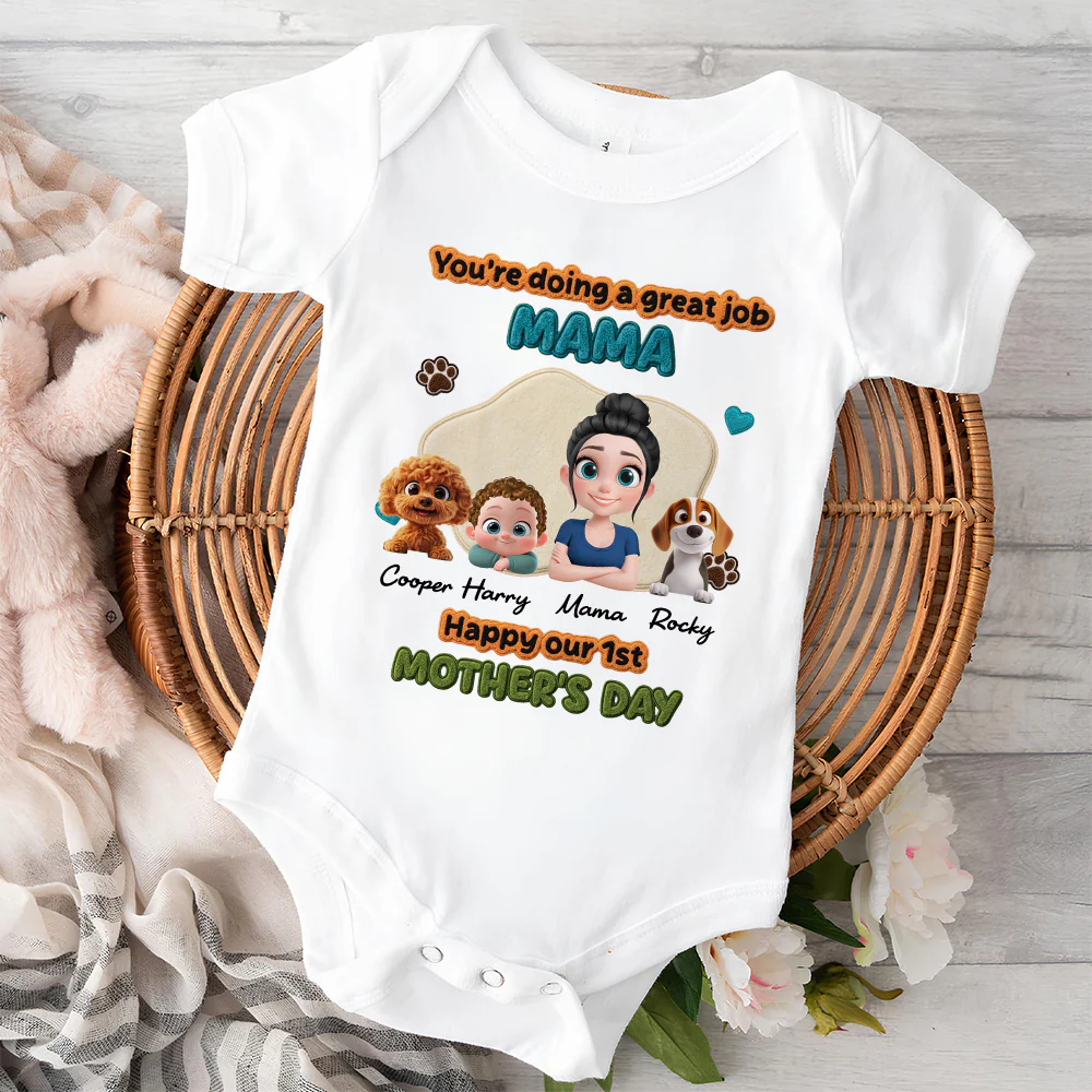 First Mother Day - Personalized Custom Baby Onesie - Image 3
