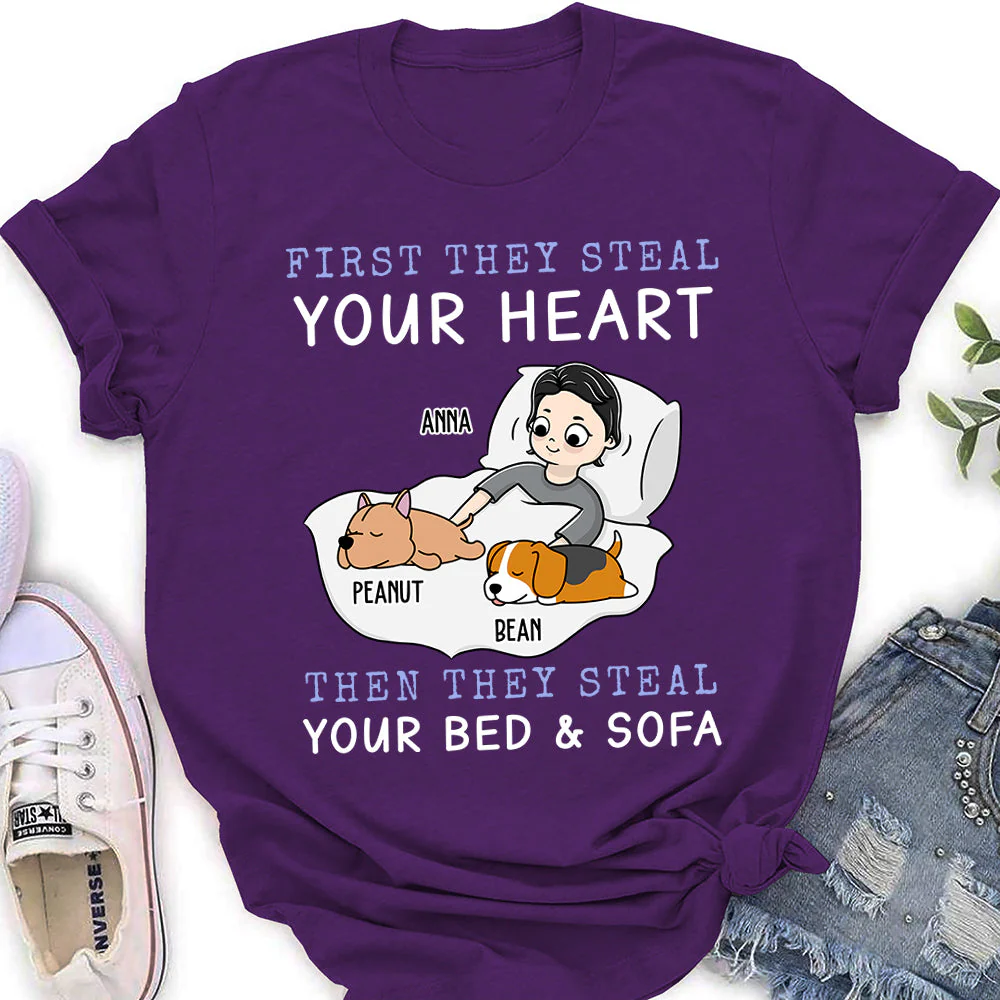 First They Steal Heart  - Personalized Custom Women's T-shirt - Image 2