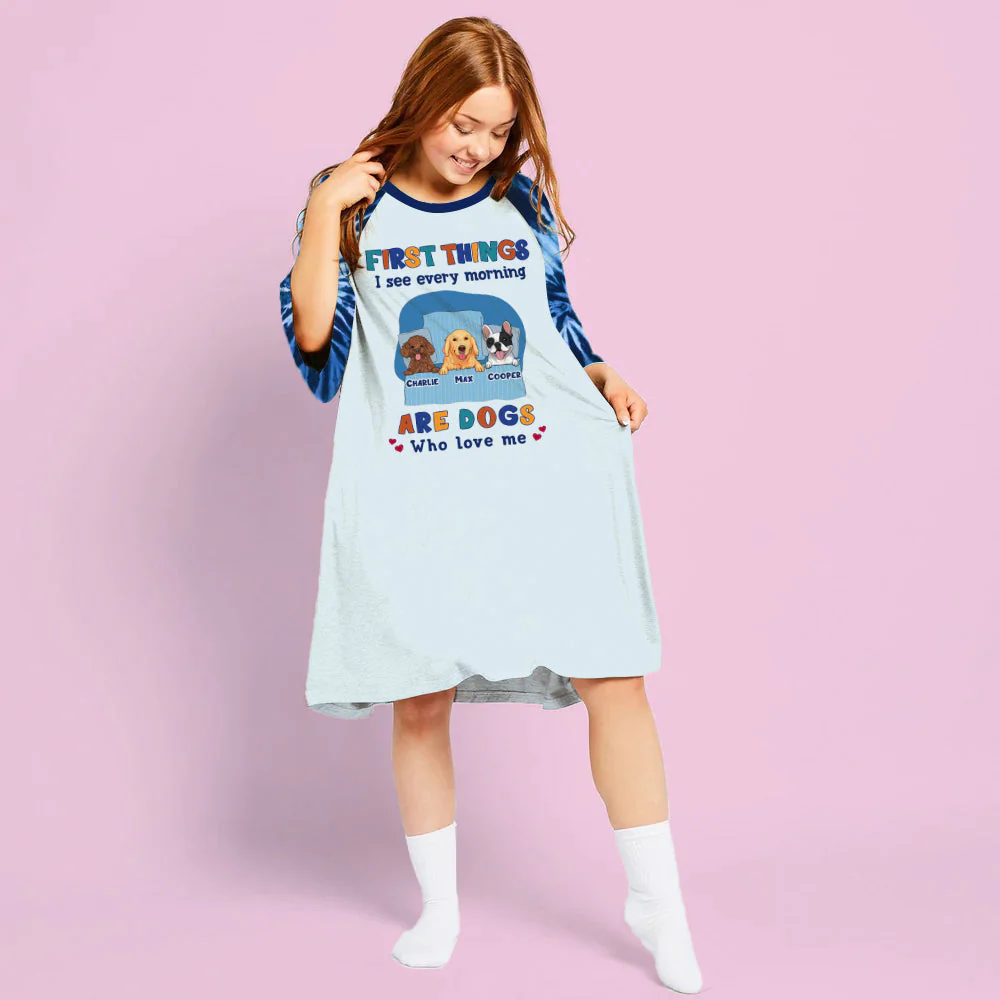 First Thing I See - Personalized Custom 3/4 Sleeve Dress - Image 4
